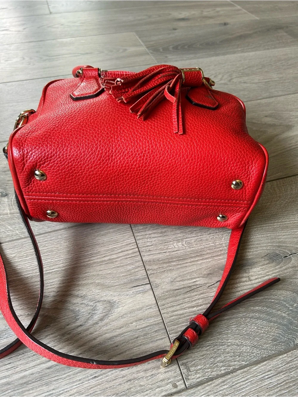 Michael Kors Red Leather Bedford Satchel